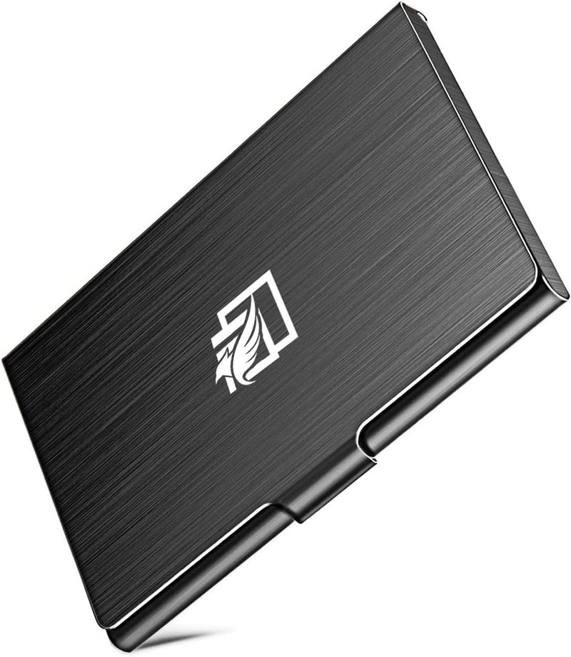 DMFLY Business Card Holder, Slim Business Card Case for Men & Women, Pocket Metal Card Case, Professional Stainless Steel Business Card Holders, Purse Name Card Holder with Gift Box Set - Image 1